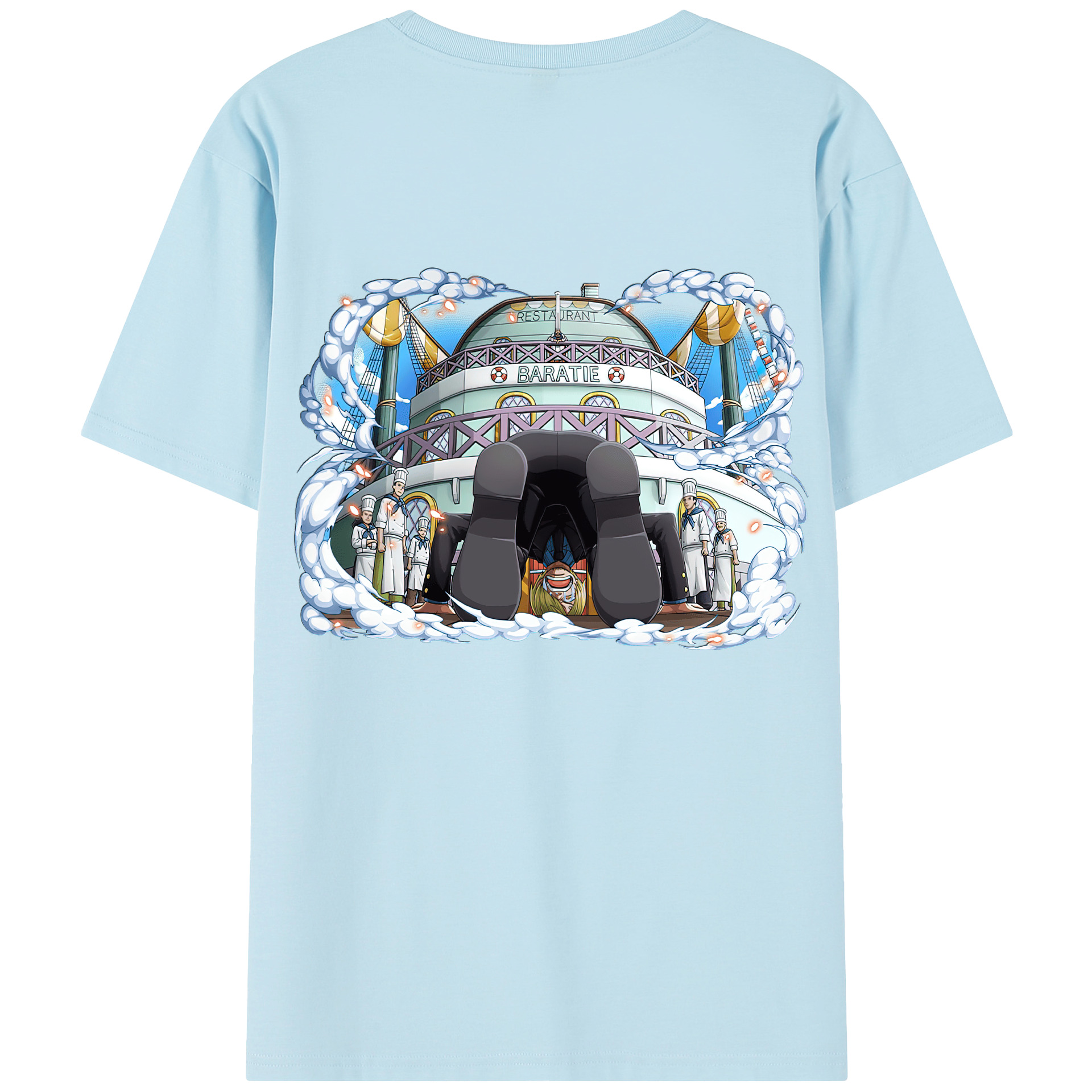 ワンピース サンジ ONE PIECE Sanji 綿100％半袖Tシャツ（背面プリント）
